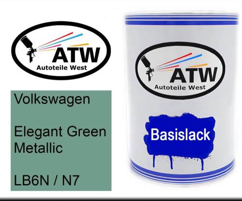 Volkswagen, Elegant Green Metallic, LB6N / N7: 500ml Lackdose, von ATW Autoteile West.